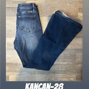 KanCan Dark and Light Blue Flare Jeans